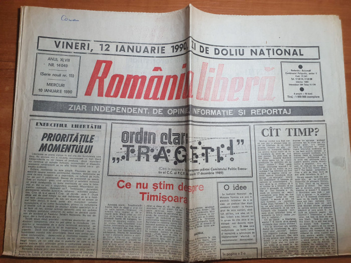 romania libera 10 ianuarie 1990-ce nu stim despre timisoara,revolutia romana