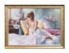 Tablou pictat manual inramat, Cu gandul la tine, 80x60cm ulei pe panza, Magistral