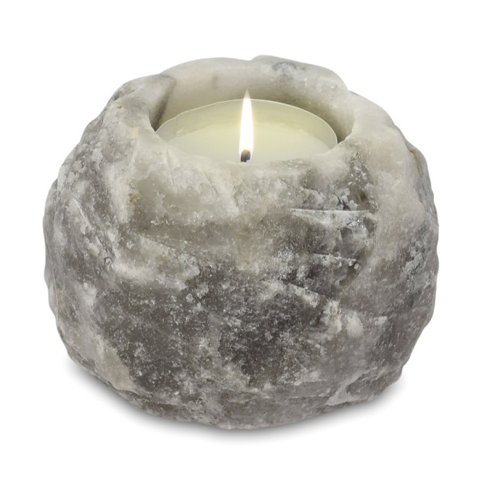 Suport de lumanare din sare de himalaya gri - 600 - 800 gr