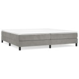 Cumpara ieftin Cadru de pat cu arcuri, gri deschis, 200x200 cm, catifea