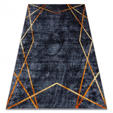 MIRO 51233.810 covor lavabil Geometric anti-alunecare - gri inchis, 200x290 cm
