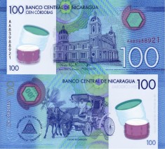 NICARAGUA 100 cordobas 2021 polymer UNC!!!