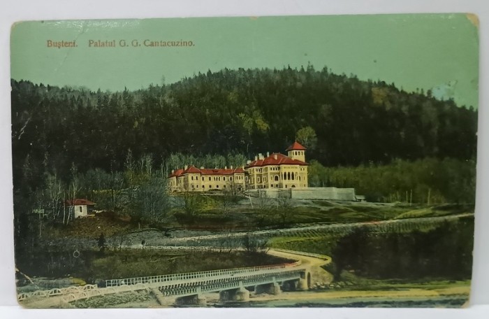 BUSTENI , CASTELUL G.G. CANTACUZINO , CARTE POSTALA ILUSTRATA , INCEPUTUL SEC. XX