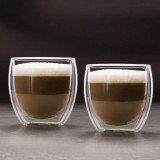 Set Pahare din Sticla Vog and Arths Pentru Cappuccino cu Perete Dublu 250 ml 2 Buc/Cutie, Oem