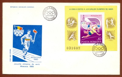 FDC 1012 JOCURILE OLIMPICE MOSCOVA 80 foto