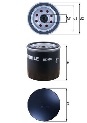 MAHLE OC 978 Filtru ulei foto