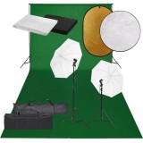 Cumpara ieftin Set studio foto cu lumina, fundal si reflector