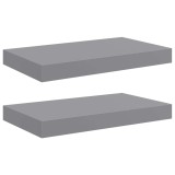Cumpara ieftin Rafturi de perete suspendate, 2 buc., gri, 40x23,5x3,8 cm, MDF