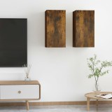 vidaXL Comode TV, 2 buc., stejar fumuriu, 30,5x30x60 cm lemn prelucrat