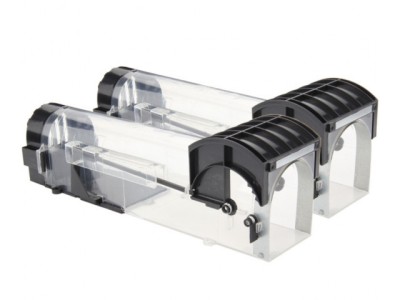 Set 2 capcane pentru soareci, plastic, 32x8,5x8,5 cm, non-toxic, reutilizabila, negru/transparent foto