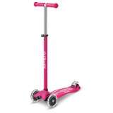 Trotineta Micro MAXI Deluxe LED pink