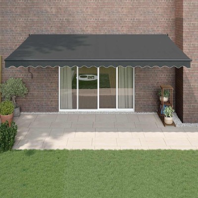 vidaXL Copertină retractabilă, antracit, 5x3 m, textil și aluminiu 3154465 foto