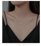 Lantisor Argint 925 Rodiat Asymmetric Sweet Heart 40+5cm 1.7gr