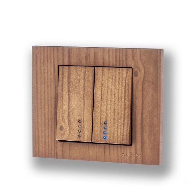 Comutator cu led Grano ST Woods masiv Ovivo 400-140200-203