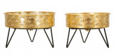 Set 2 suporturi pentru ghivece Zanny, Mauro Ferretti, 20.5x13 cm, fier, negru/auriu