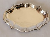 Tava veche din argint, stil Chippendale, 67g, 16x11cm