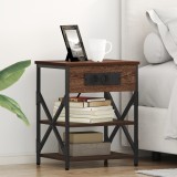 VidaXL Cabinet de noptiere cu stație de &icirc;ncărcare 2 pcs Stejar brun