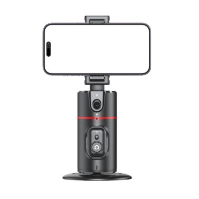 Gimbal pentru Telefon cu Gesture Recognition, 1200mAh - Techsuit (P02) - Black foto