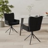 VidaXL Scaune de bucătărie pivotante, 2 buc., negru, catifea