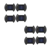 Set 8 lampi LED solare cu lumina bidirectionala pentru garduri, scari exterioare, senzor de lumina, alb rece BZRSH