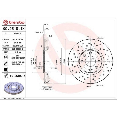 Set disc frana Citroen Berlingo, Berlingo Box, Berlingo Multispace, Berlingo Platform / Chassis, C3 3 C3 Aircross 2 Van, C3 I, C3 2, C3 3 Van (S