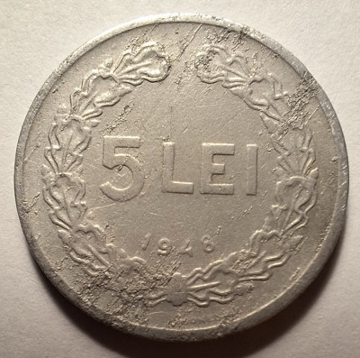Moneda 5 lei 1948 foto