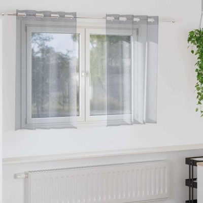 vidaXL Perdele cu perdele 2 pcs Gri &amp;icirc;nchis 140x140cm Poliester 4108002 foto