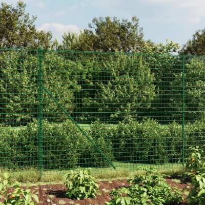 vidaXL Gard plasă de s&amp;acirc;rmă, verde, 2,2x25 m, oțel galvanizat foto