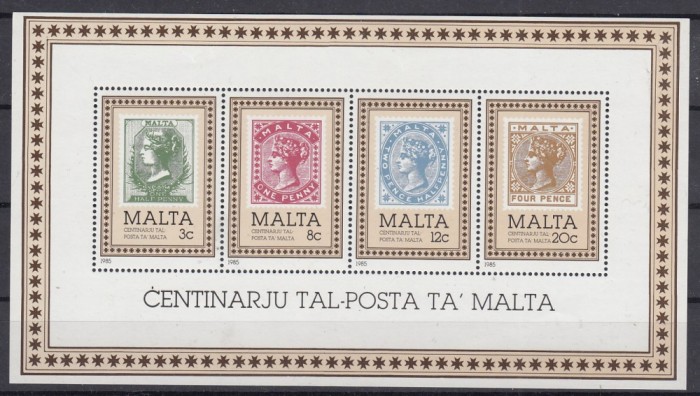 Malta 1985 - CENTENARUL POSTEI - BL - MNH