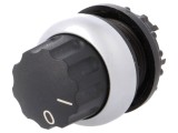 Comutator rotativ 22mm negru, 2 poziții