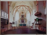 Interiorul Bisericii Evanghelica Saschiz// fotografie de presa anii &#039;90-2000