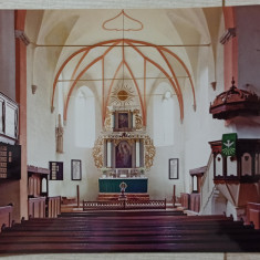 Interiorul Bisericii Evanghelica Saschiz// fotografie de presa anii '90-2000