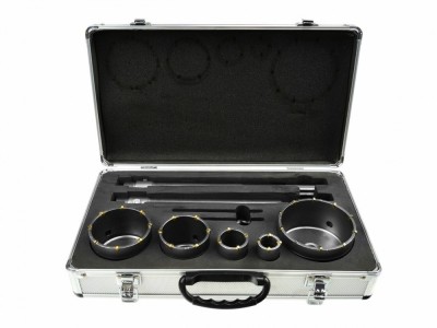 Set 9 carote pentru zidarie + 2 adaptori, GEKO G40009 foto
