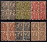 ROMANIA 1920 - 1922 FERDINAND UZUALE HARTIE DE RAZBOI BL 4 MNH
