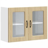 Cumpara ieftin Dulap bucatarie cu usa sticla Kalmar lemn de stejar de Sonoma