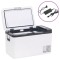 vidaXL Cutie frigorifică cu m&acirc;ner și adaptor negru&amp;alb 25 L PP și PE 3154634