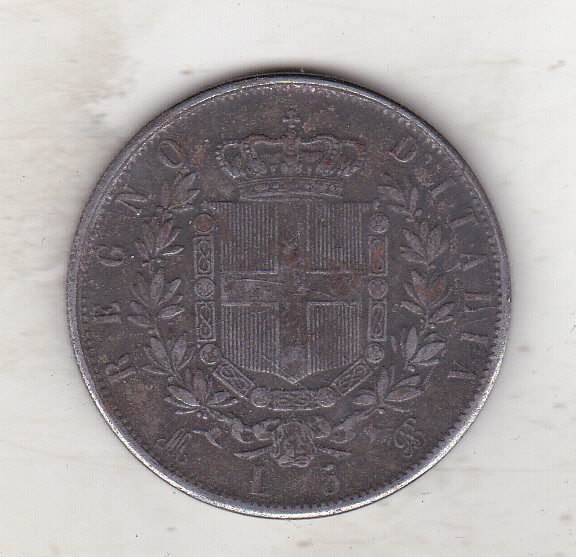 bnk mnd Italia 5 lire 1873 - replica magnetica