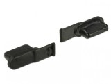 Protectie impotriva prafului pentru conector Lightning mama set 10 bucati negre, Delock 64033