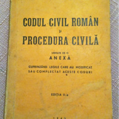 Codul Civil Roman Si Procedura Civila. Editia II-a, 1942 - I. C. Vasilescu