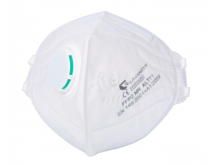 Masca protectie tip FFP2, cu valva, model KLT11, alba / 1 buc