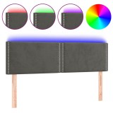 Cumpara ieftin Tablie de pat cu LED, gri inchis, 144x5x78/88 cm, catifea
