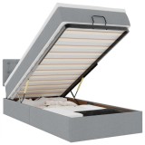 Cumpara ieftin Cadru de pat otoman cu saltea tesatura gri deschis 90x190cm