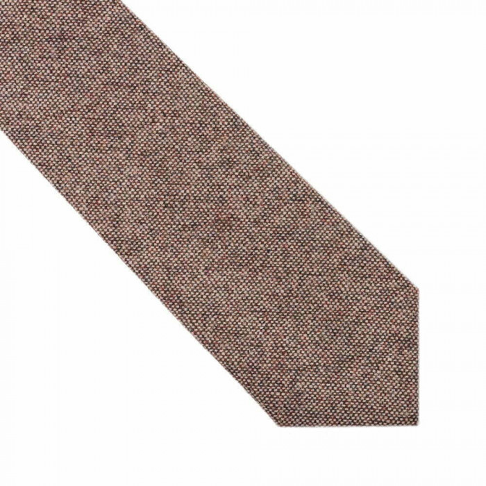 Cravata lata, Onore, maro, lana, 145 x 7 cm, model nisip