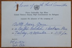 4 invitatii la receptii , una in plic circulat , adresate lui Mia Groza ,anii 65
