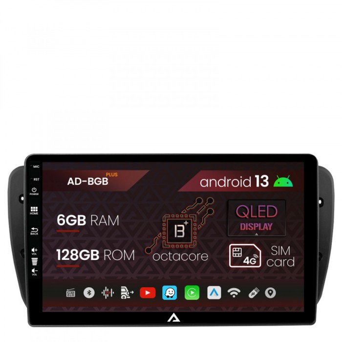 Navigatie Seat Ibiza (2008-2013), Android 13, B-Octacore 6GB RAM + 128GB ROM, 9 Inch - AD-BGB9006+AD-BGRKIT049