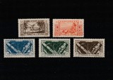 Oceania franceza 1942/1944 - Motive nationale, serie fara RF,5 valori dantelate,MNH.Mi.162-166