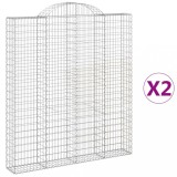 Cumpara ieftin Cosuri gabion arcuite, 2 buc 200x30x220/240cm, fier galvanizat