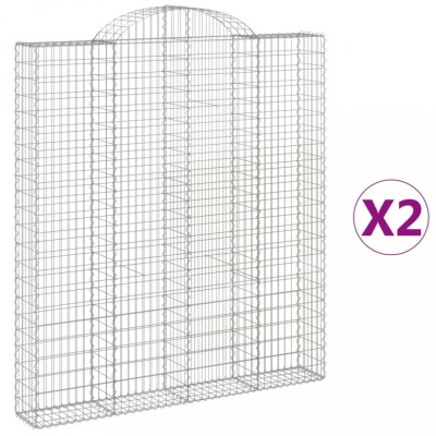 Cosuri gabion arcuite, 2 buc 200x30x220/240cm, fier galvanizat foto