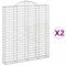 Cosuri gabion arcuite, 2 buc 200x30x220/240cm, fier galvanizat