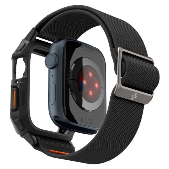 Husa pentru Apple Watch 4 / 5 / 6 / SE / SE 2 / 7 / 8 / 9 (44 / 45mm) + Curea - Spigen Lite Fit Pro - Matte Black